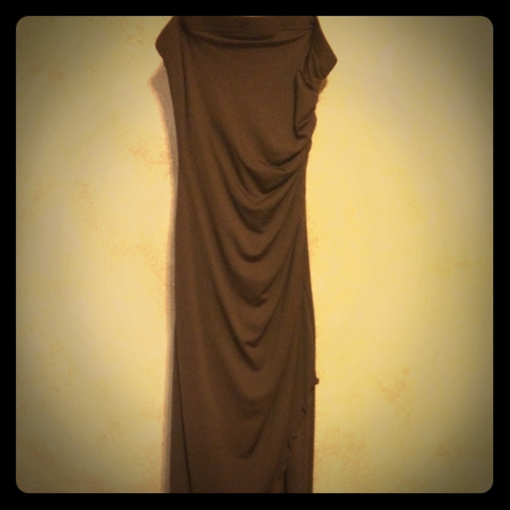 Aldo chocolate brown strapless fitted dress